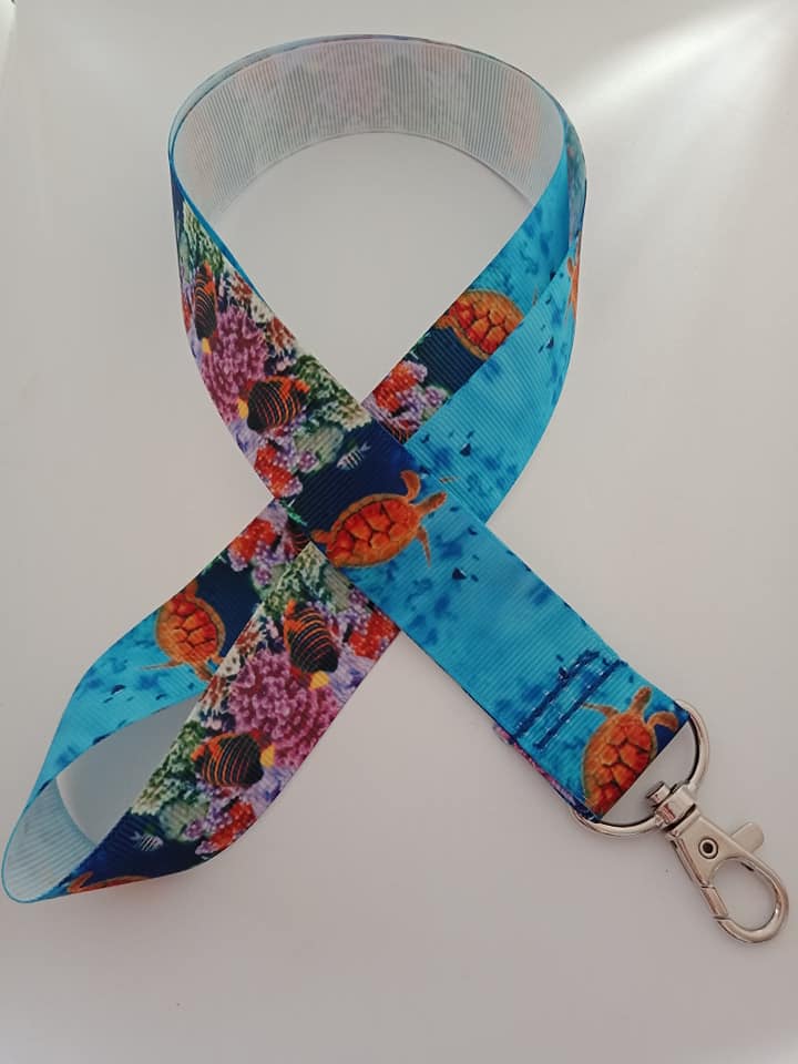Cute Sea Turtle Badge Holder Lanyard Set - Detachable Retractable Reel, ID Card Holder & Key Clip For Nurse, Teacher, Office