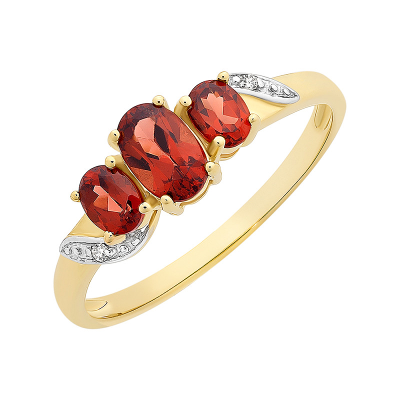 9CT yellow gold Garnet and Diamond Elizabeth ring (Copy) ⋆ Spend With ...