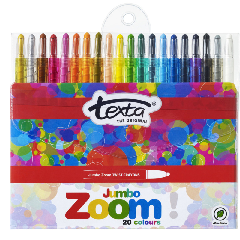 Texta Jumbo Zoom Twist Crayons Assorted - Pack 20 ⋆ Spend With Us - Buy ...