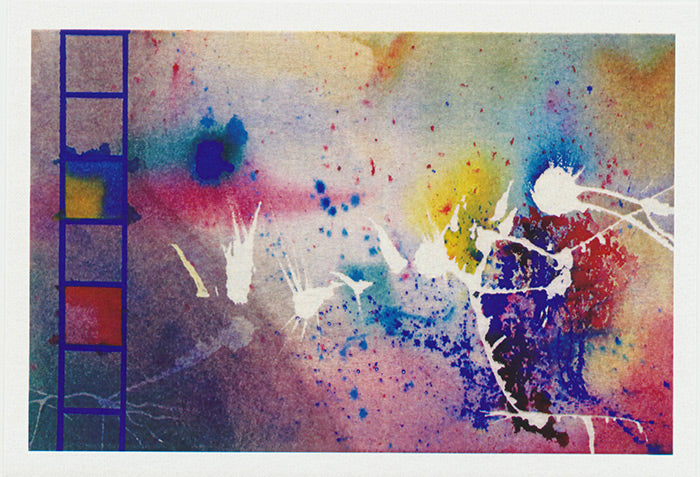 Blue ladder abstract greeting card by Australian artist Jon Howarth and ...