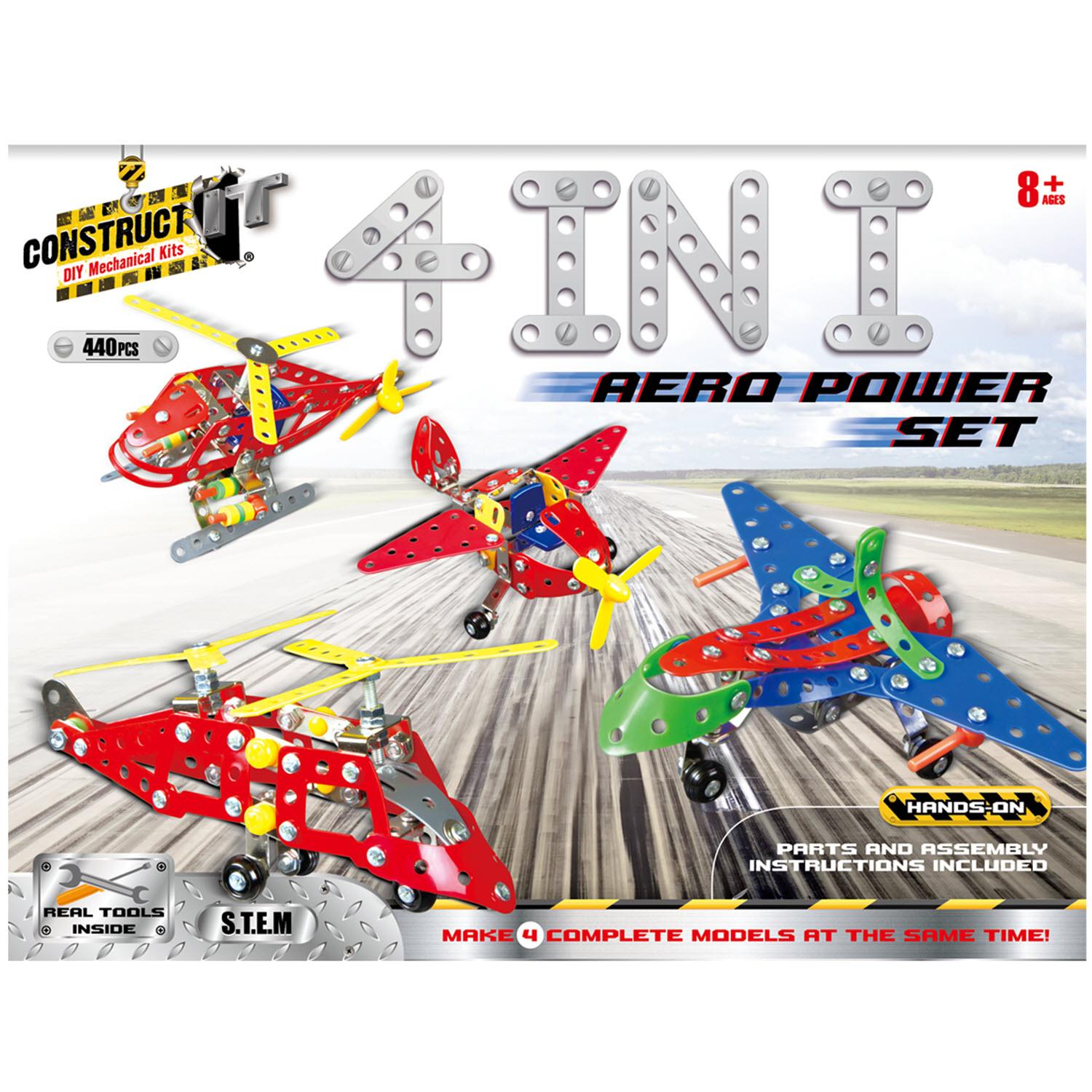 Construct-It DIY Mechanical Kits - 440 Piece - Aero Power Set ⋆ Spend ...