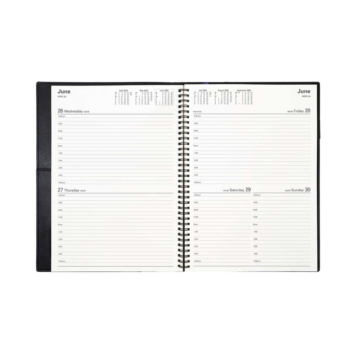 Collins A4 Desk Diary 2 Pages Per Day Black 2024 47 - View #3