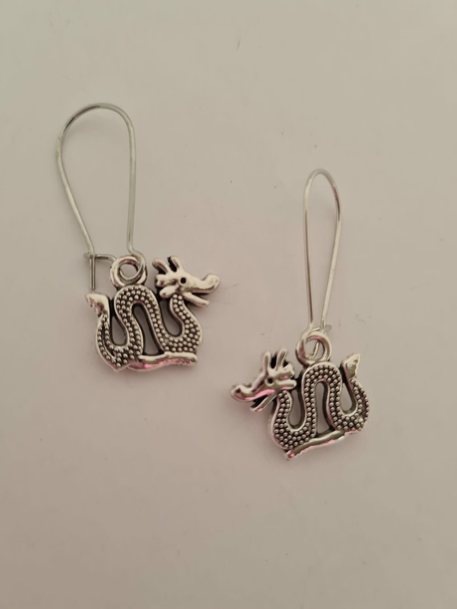 UNICEF Unique Sterling Silver Dragon Dangle Earrings - The Firebreathers