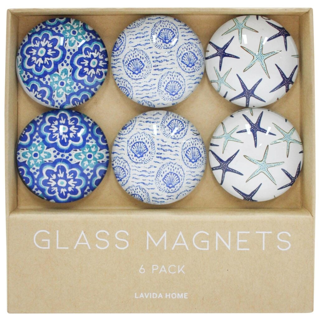 Glass Magnets | Blue Ocean | Set of 6 ⋆ Spend With Us - Buy From a Bush ...