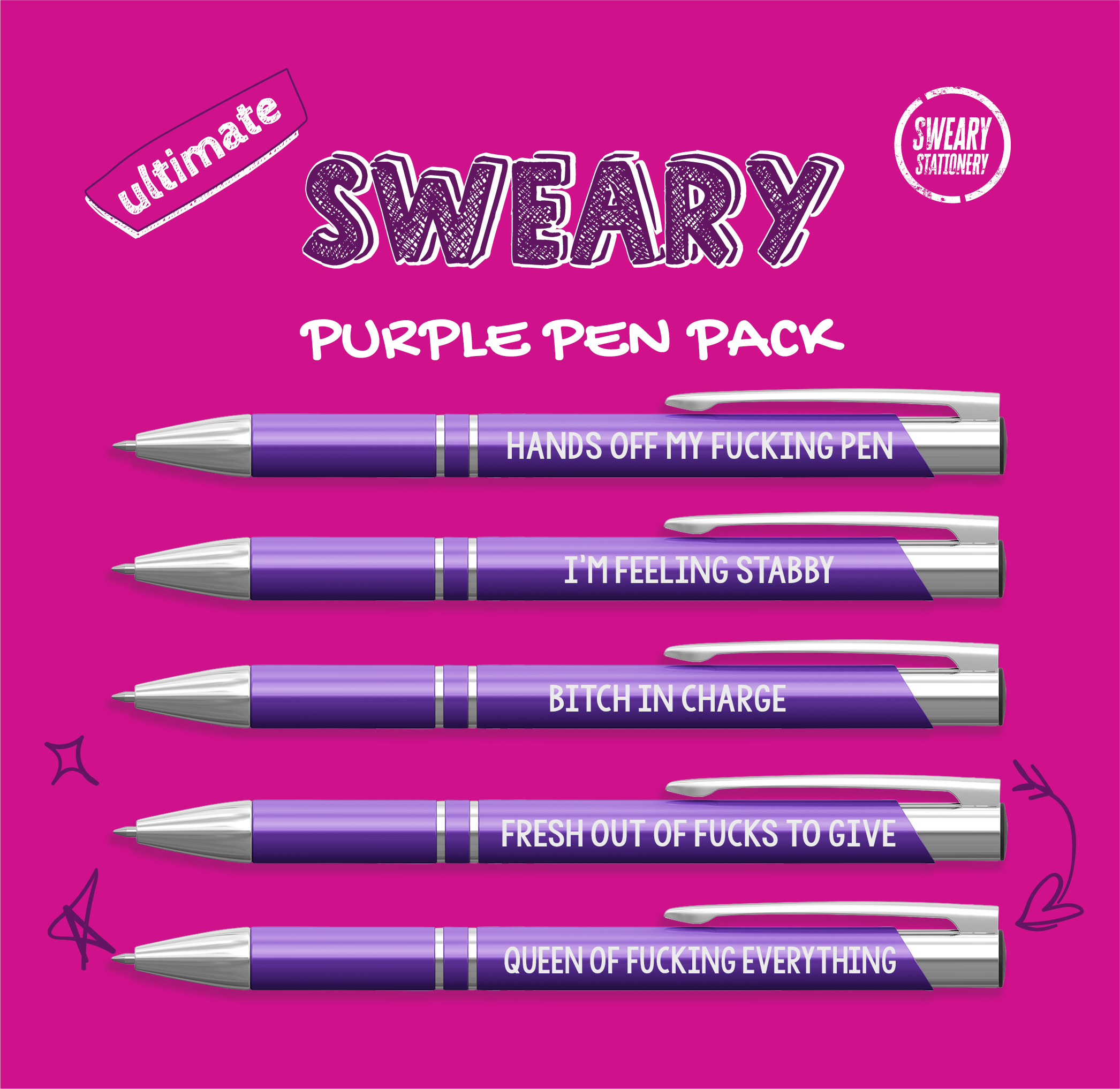 The Ultimate Sweary Pen Pack Purple ⋆ Spend With Us - Buy From a Bush ...