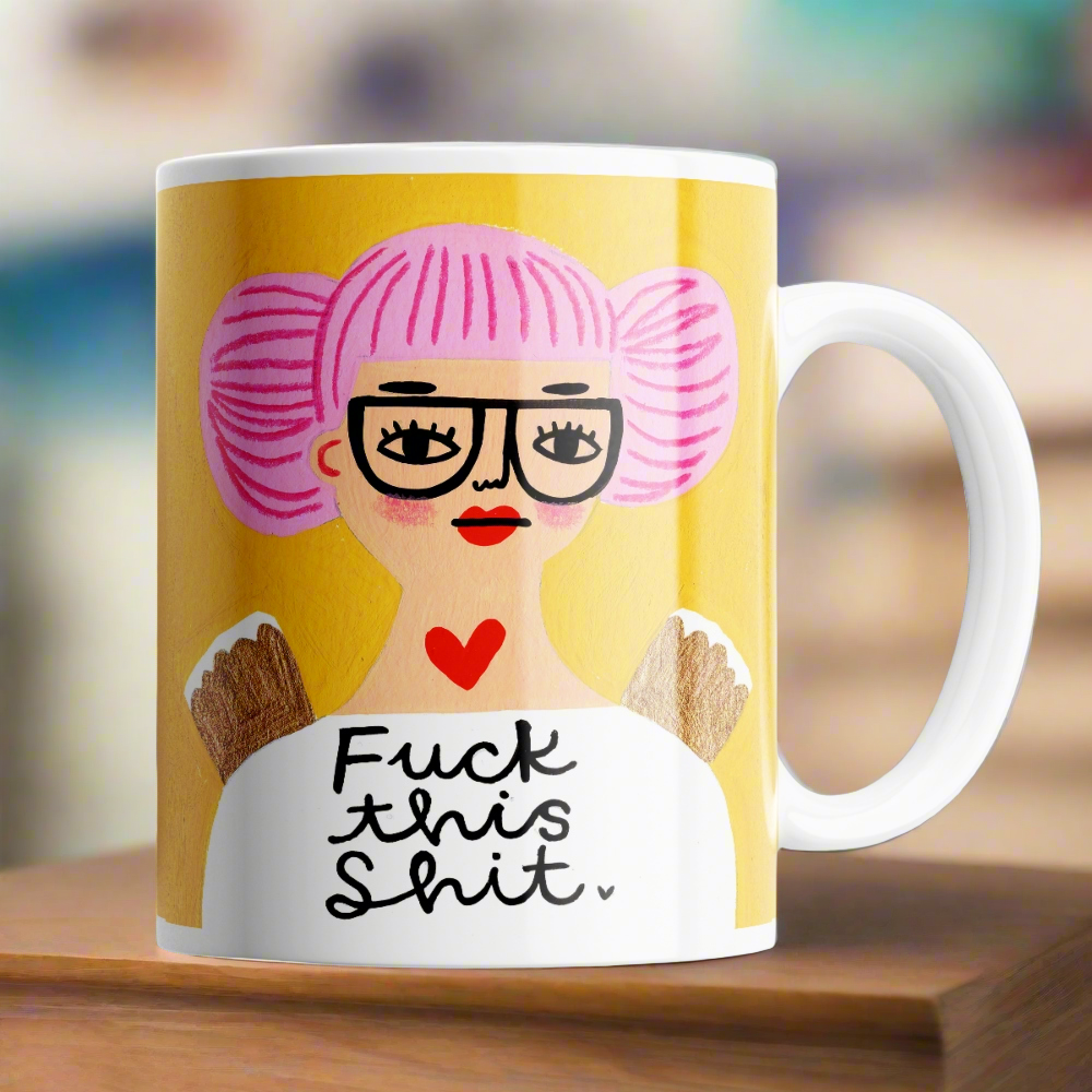 Fuck This Shit Grumpy Angel Mug ⋆ Spend With Us - Buy From a Bush Business