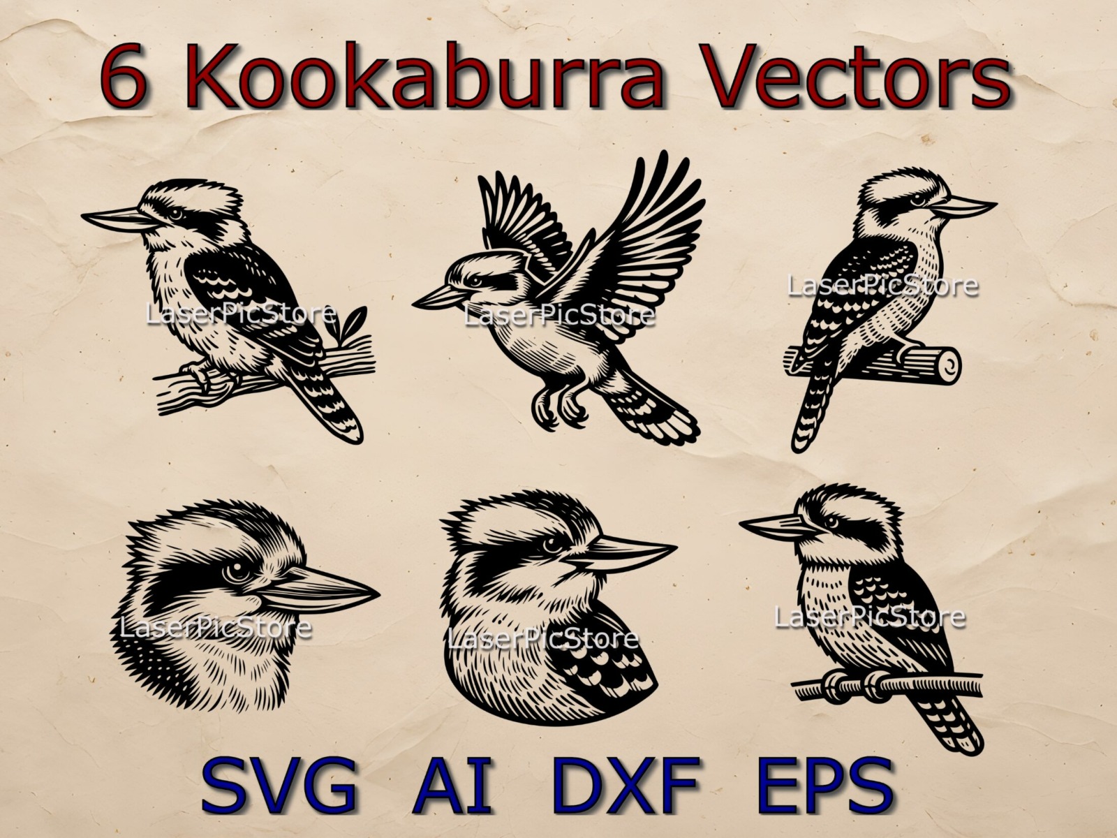 6 Kookaburra Vector Files ⋆ Spend With Us - Buy From a Bush Business